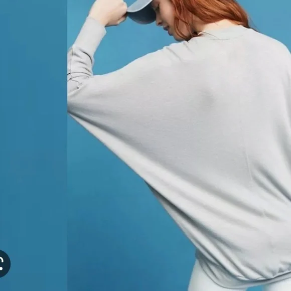 Anthropologie Eri + Ali Deep V Ribbed Top in Grey - Picture 2 of 7